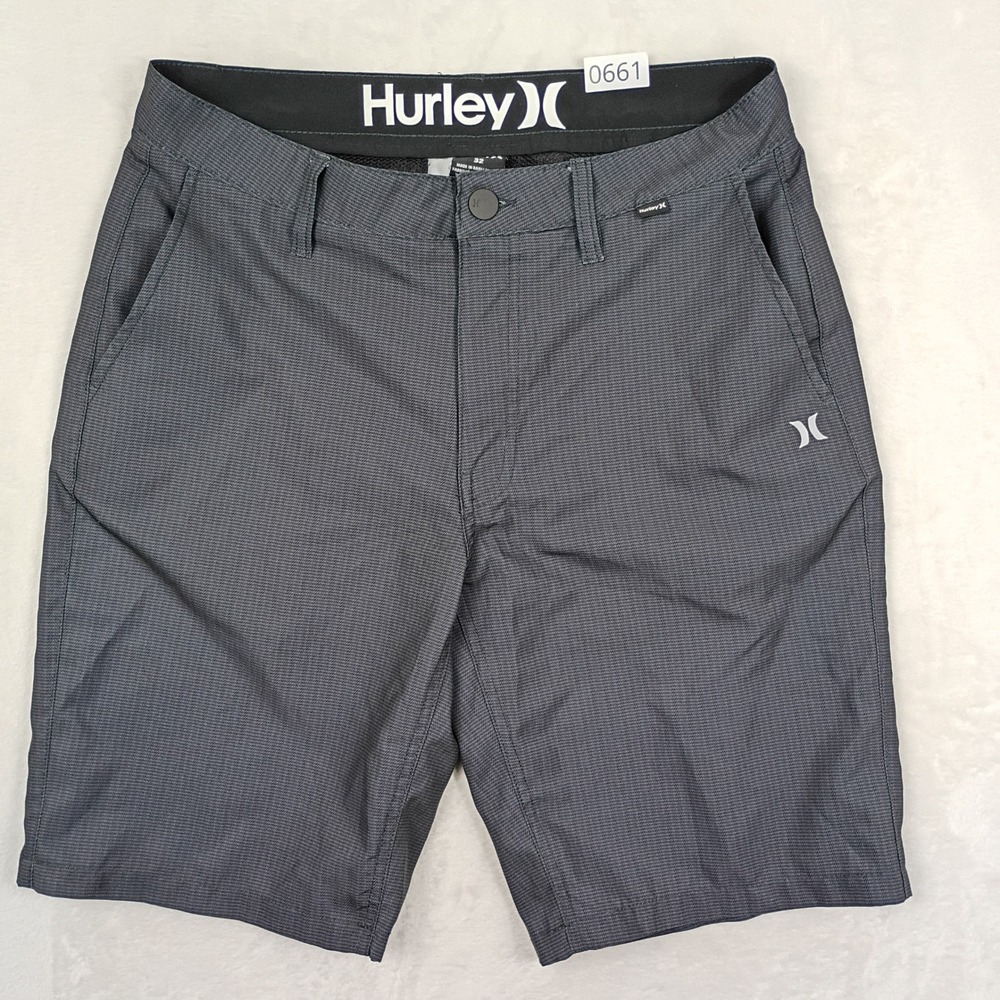 Hurley Hybrid Shorts Mens 32 Grey Textured Mesh Pockets Outdoor Surf Summer